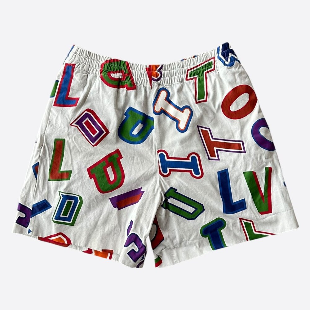 Louis Vuitton NBA White Multicolor Letter Shorts